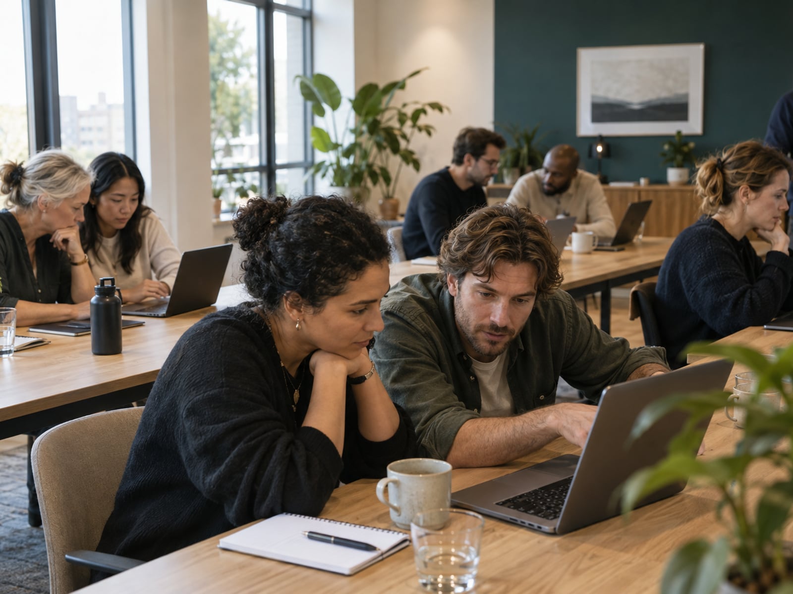Deelnemers aan het werk tijdens een workshop